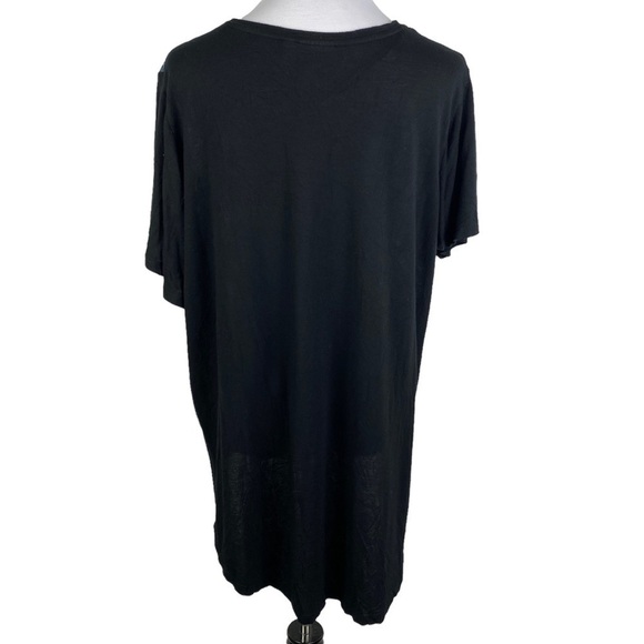 Junarose Blue Black Abstract Pattern Scoop Neck Blouse Women's 20 Hi-Low - Picture 2 of 8